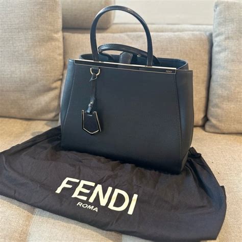 fendi vitello elite|FENDI Vitello Elite Regular 2Jours Tote Black Vino.